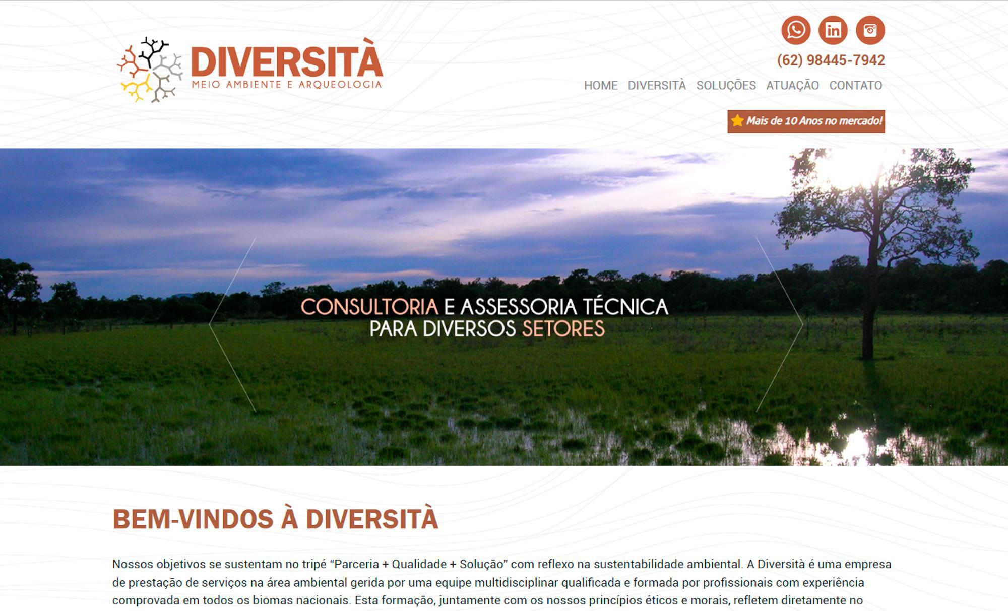 Desenvolvimento de Site Diversitá Ambiental - AsWeb