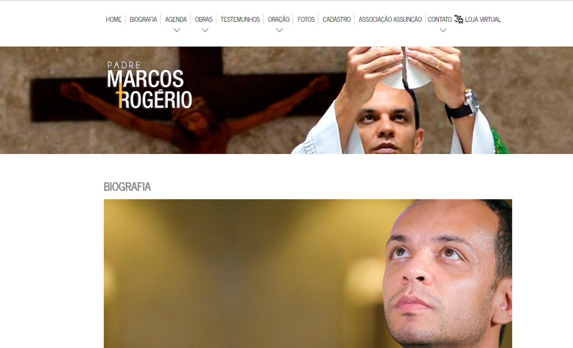 Desenvolvimento de Site Padre Marcos Rogério - AsWeb