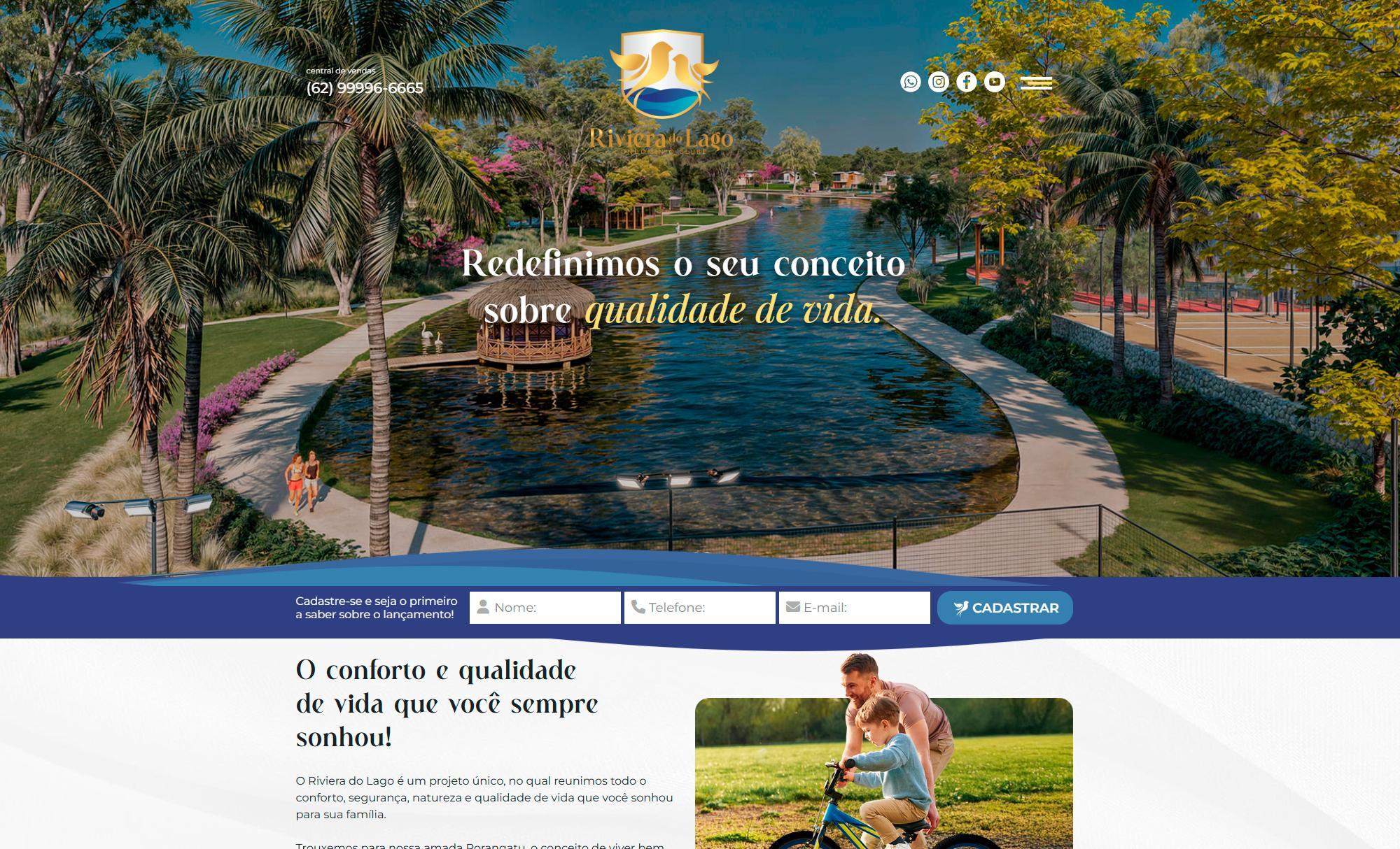 Blog AsWeb - Landing Page para Lançamento Imobiliário em Porangatu: Projeto do Riviera do Lago