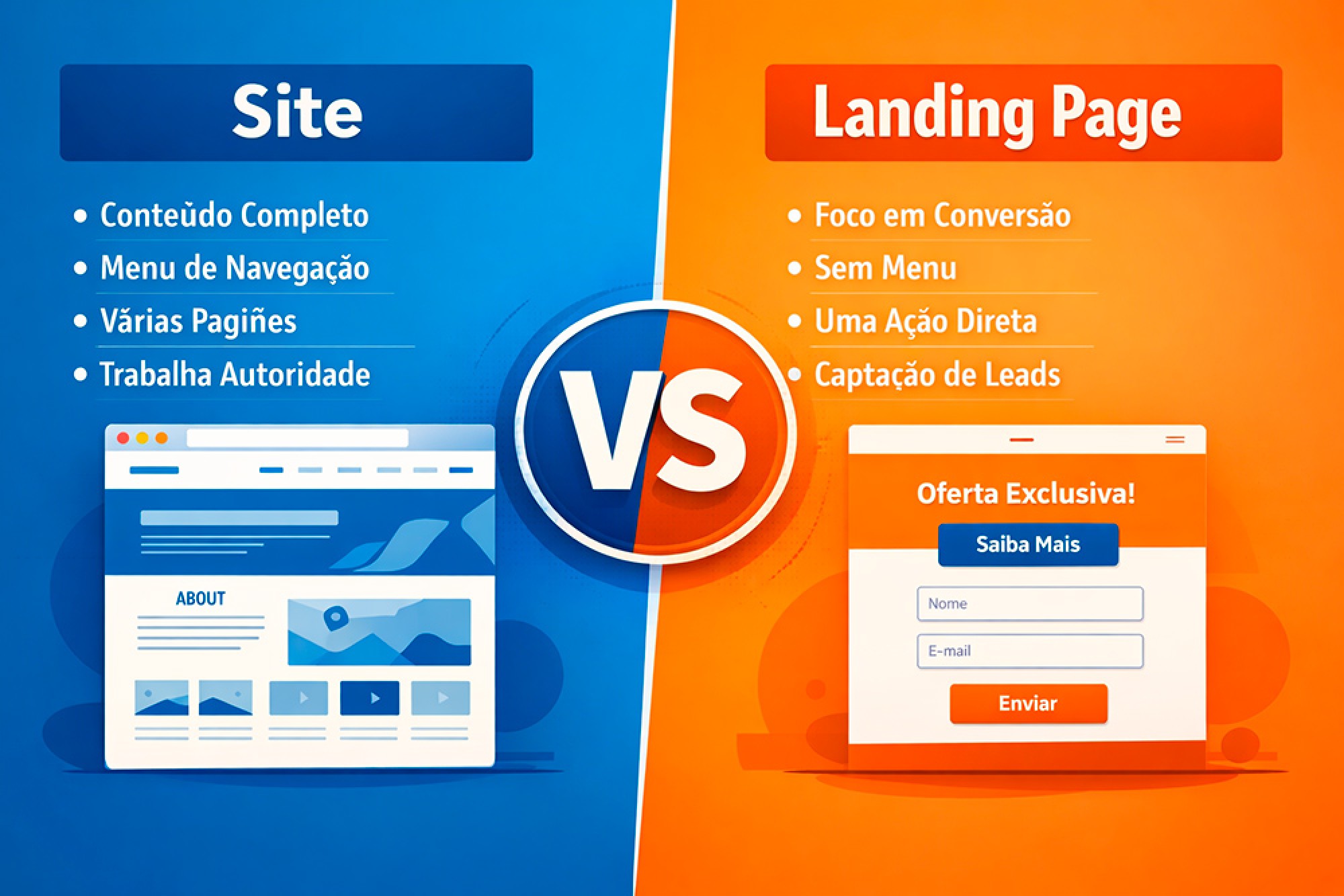 Blog AsWeb - Diferença entre site e landing page: entenda qual usar no seu negócio