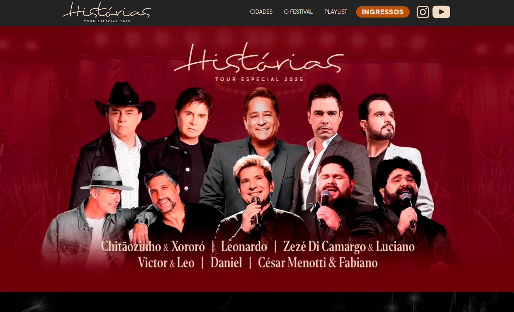 Desenvolvimento de Site Histórias - Show do Século - AsWeb