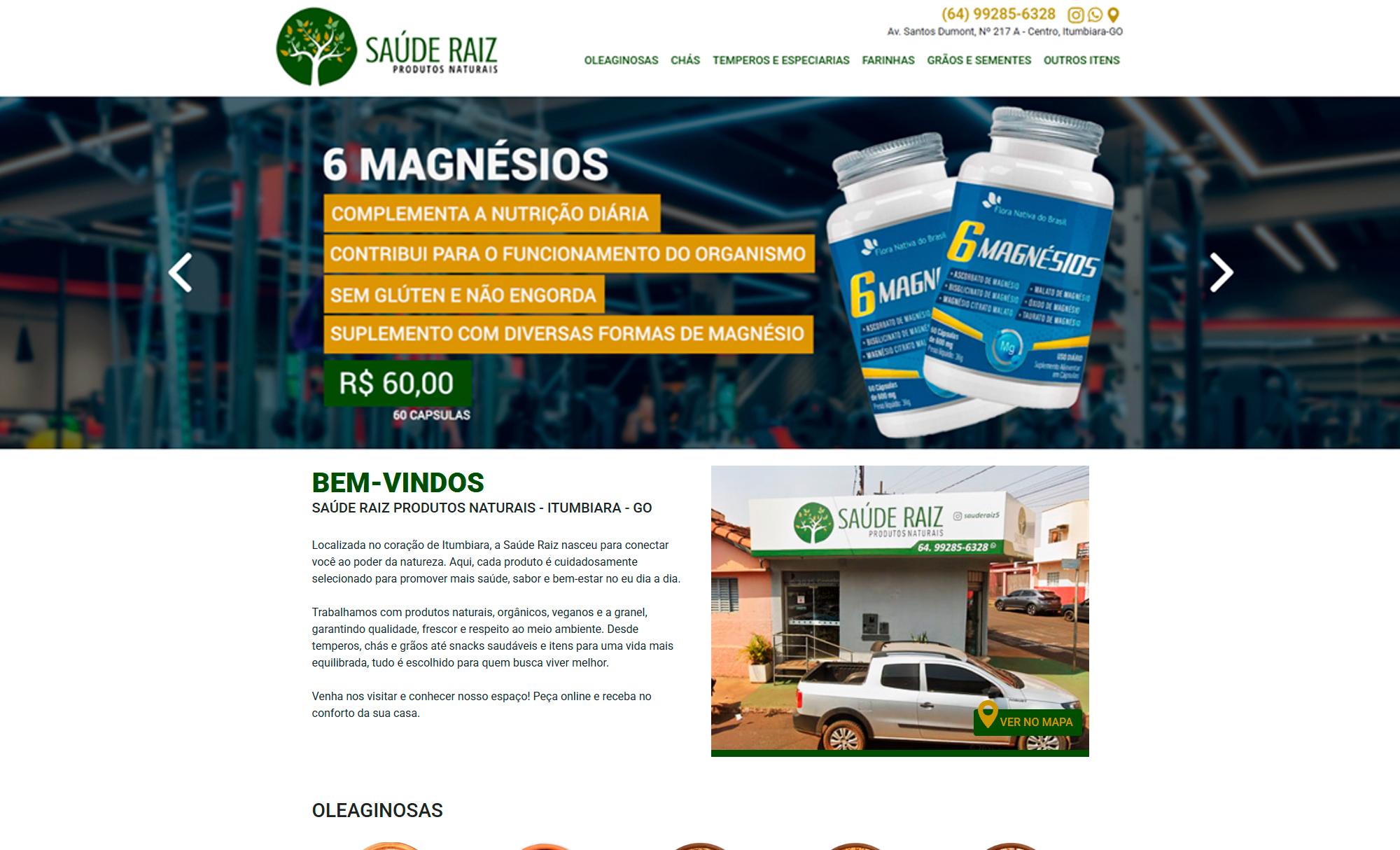 Desenvolvimento de Site Saúde Raiz Alimentos Naturais - AsWeb