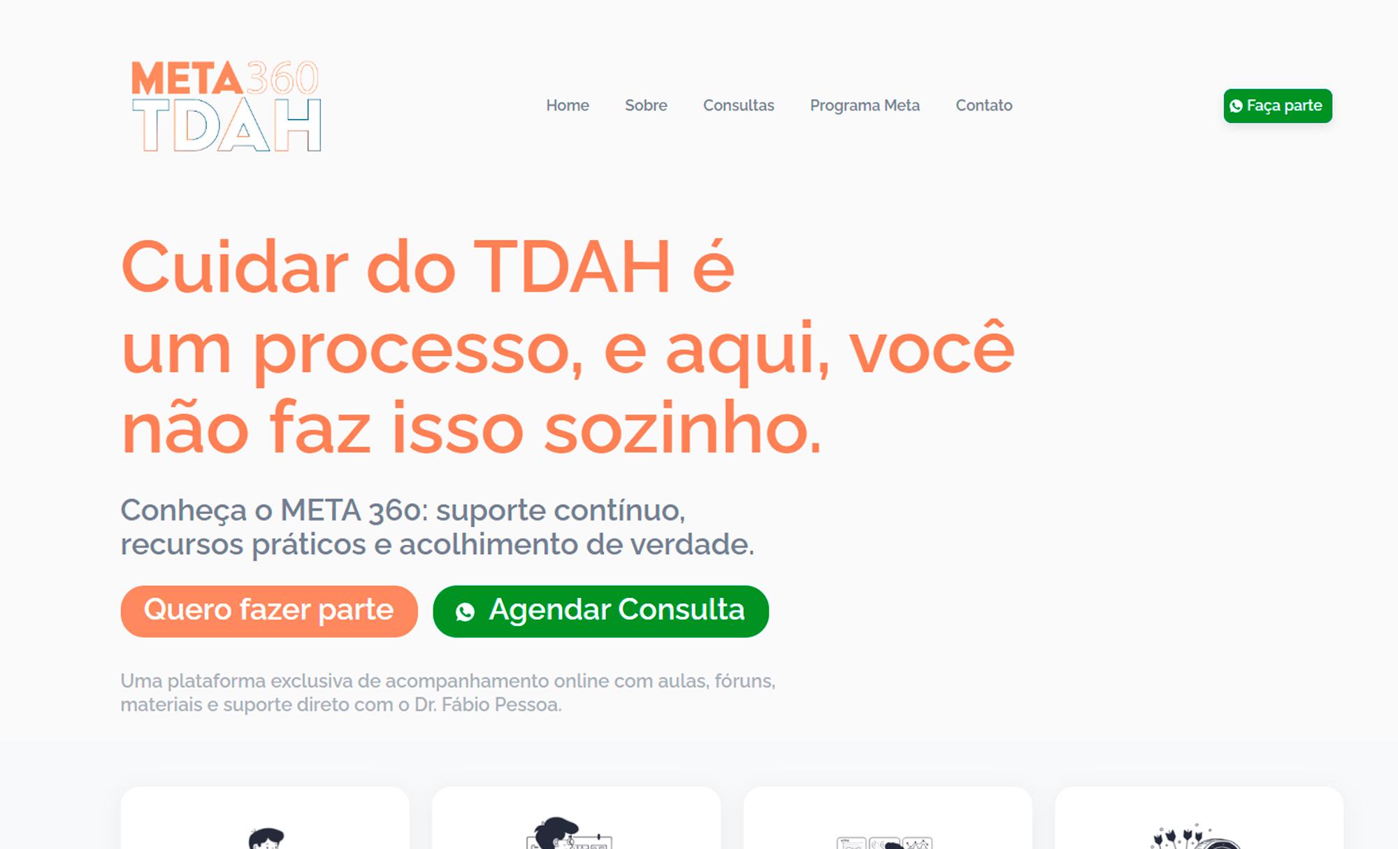 Desenvolvimento de Site Dr. Fábio Pessoa - Meta TDAH - AsWeb