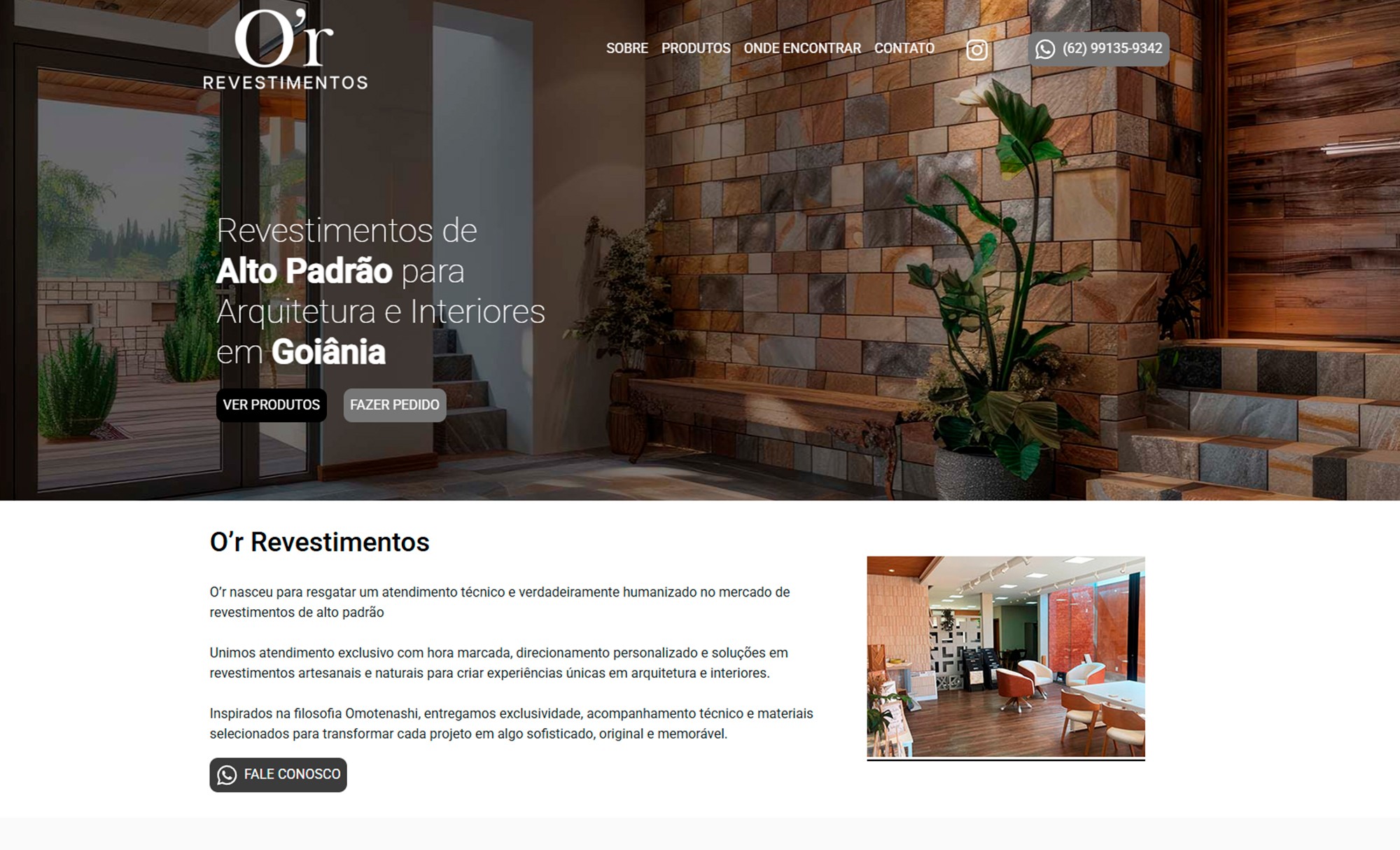 Desenvolvimento de Site Or Revestimentos - AsWeb