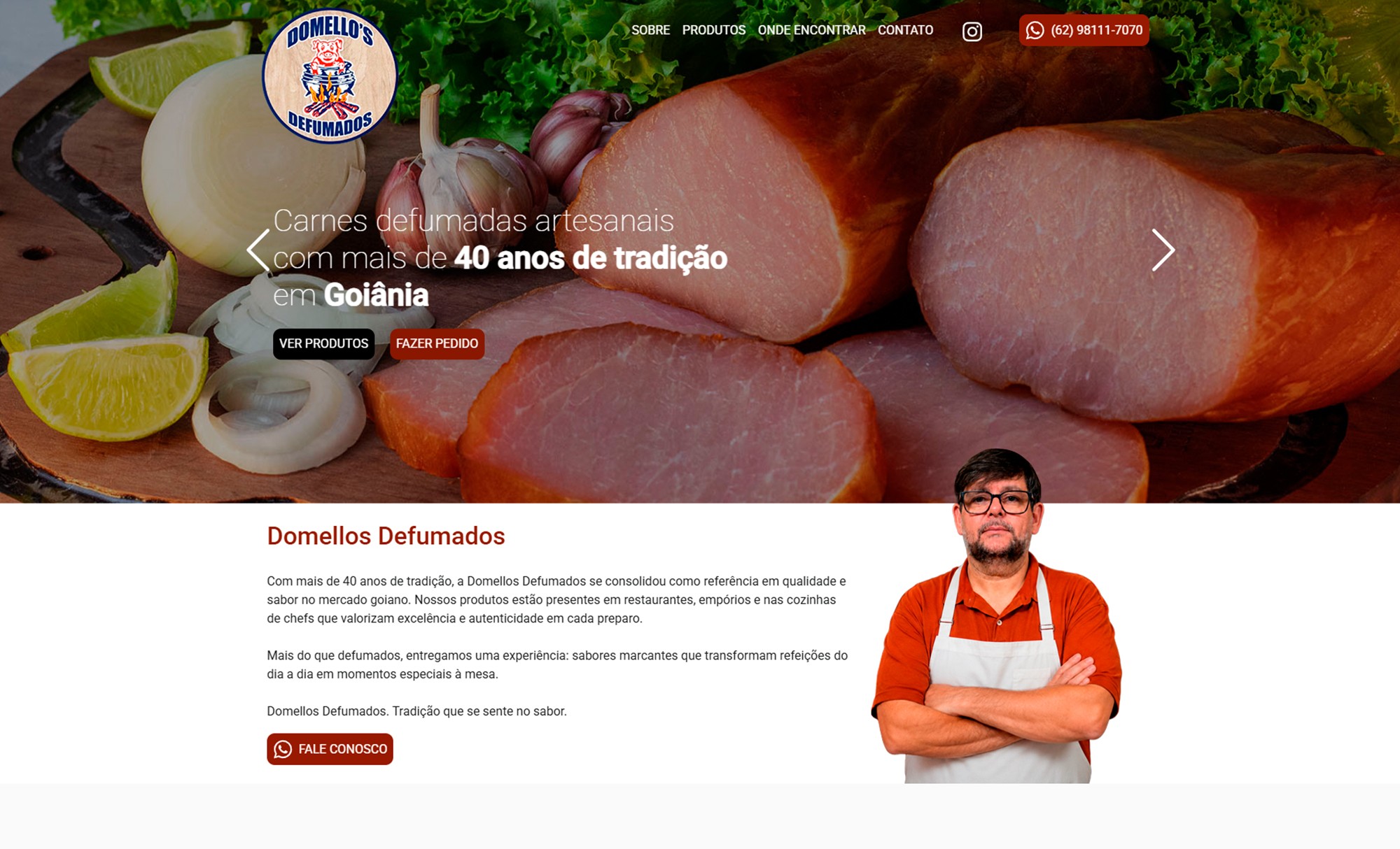 Desenvolvimento de Site Domellos Defumados - AsWeb