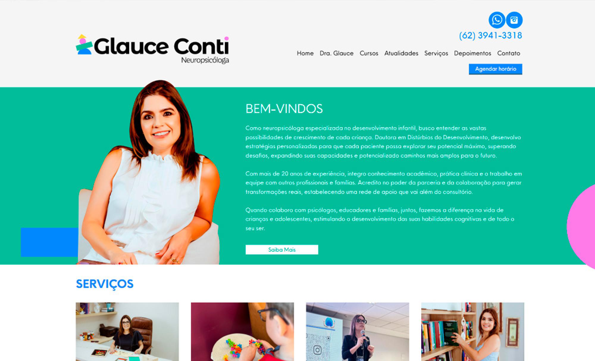 Desenvolvimento de Site Dra. Glauce Conti - AsWeb
