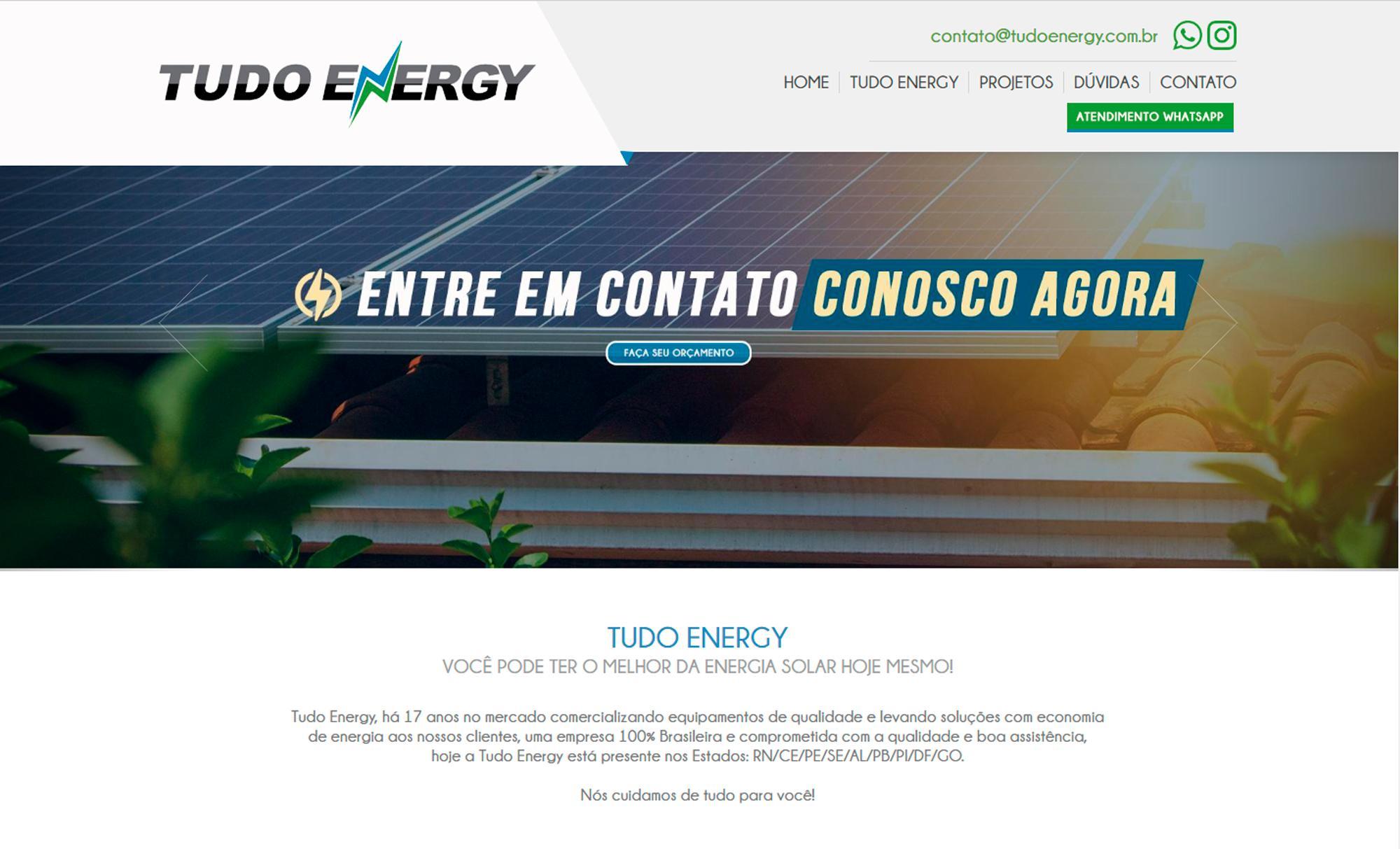 Desenvolvimento de Site Tudo Energy - AsWeb